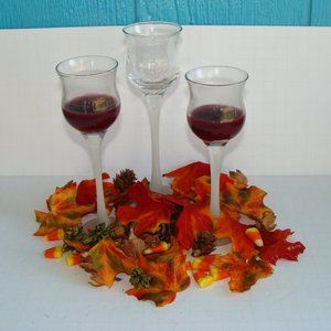 iced crystal trio candle holders